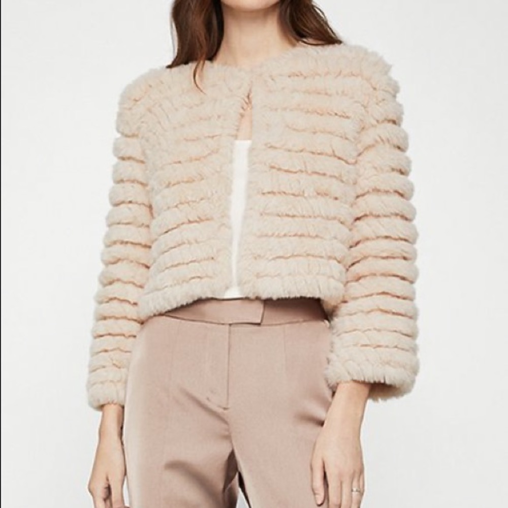 BCBG Sophiana Faux Fur Cropped Jacket